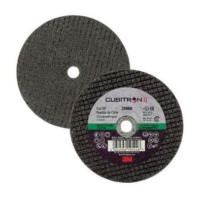 DICONTINUED- REPLACED WITH 3M. 33459- Cubitron™ II 051131-33460 Cut-Off Wheel, Type 1 Wheel, 4 in Dia, 0.04 in Thick, 3/8 in Arbor, Ceramic Abrasive