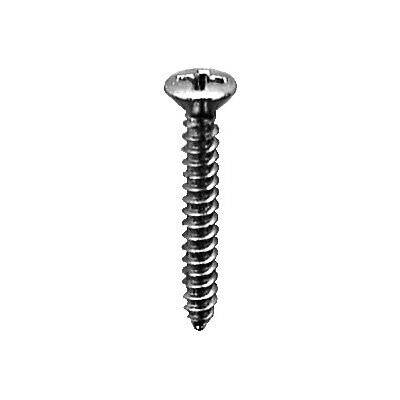 PHILLIPS OVAL HEAD TAP SCREW #6 X 1 CHROME