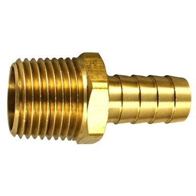 HOSE BARB TO TAPER MALE PIPE 1/4 I.D. 3/8 THRD
