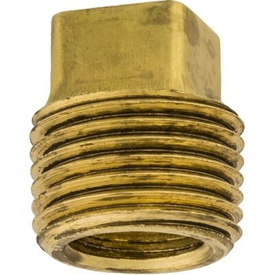 BRASS SQUARE HEAD PLUG 1/2 PIPE THREAD
