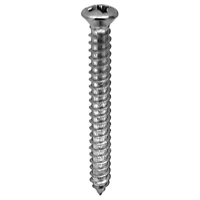 PHIL OVAL #6 HD TAP SCREW 8 X 1-1/2 CHROME AB