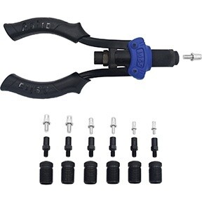 Astro Pneumatic Hand Rivet Stud Setter Kit - Metric &amp; SAE with Rivet Studs
