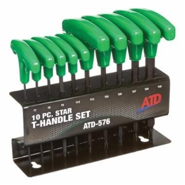 ATD ATD-576 T-Handle Set, Steel, 10-Piece