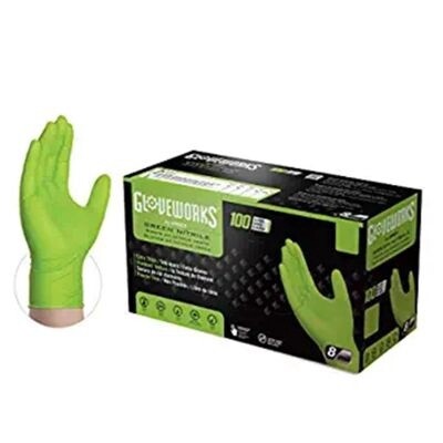 Ammex Corporation Gloveworks HD Green Nitrile Diamond Grip XXL