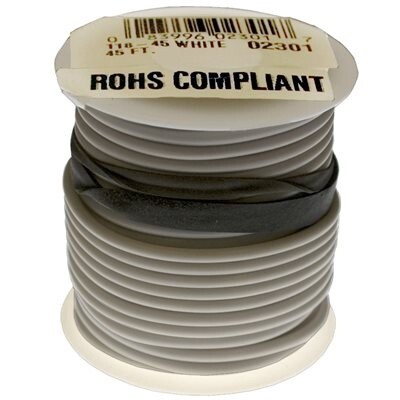 12436-PLASTIC PRIMARY WIRE WHITE 100&#39; 14 GAUGE
