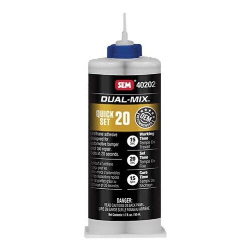 DUAL-MIX™ Quick Set 20 40202 Urethane Adhesive, 1.7 oz, Cartridge, Solid, Clear, Characteristic
