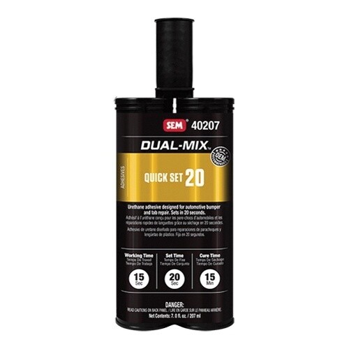 DUAL-MIX™ Quick Set 20 40207 Urethane Adhesive, 7 oz, Cartridge, Solid, Clear, Characteristic