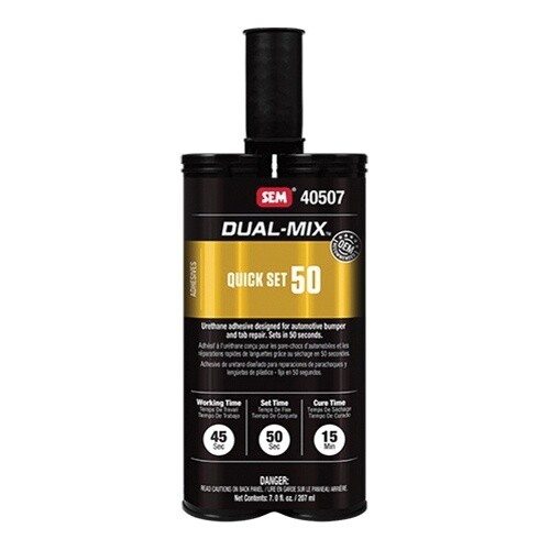 DUAL-MIX™ Quick Set 50 40507 Quick Set 50 Urethane Adhesive, 7 oz, Cartridge, Liquid, Black, Characteristic