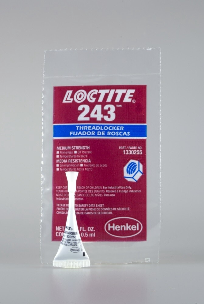 LOCTITE® 243 Blue Primerless Threadlocker, Size: .5ml