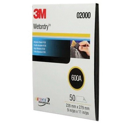 Wetordry™ Tri-M-ite™ 051144-02000 Abrasive Sheet, 11 in L, 9 in W, 600 Grit, Silicon Carbide Abrasive