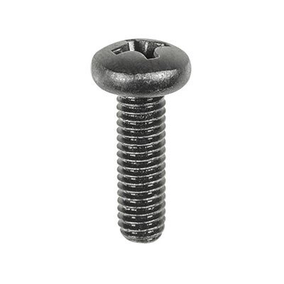 18769-PHIL PAN HD LIC. PLATE SCREW BLACK M6-1.0 X 20MM 50PK