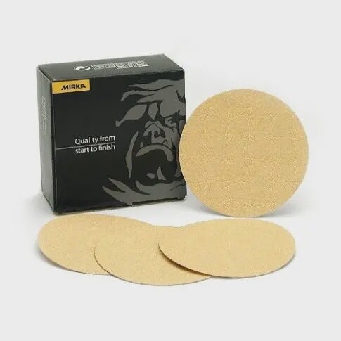MIRKA 23 Series 23-352-040 Heavy-Duty Disc, 8 in Dia, 40 Grit, Aluminum Oxide Abrasive, Paper Backing, Better Tier