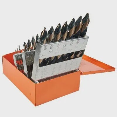 KnKut KnKut 29 Piece Mechanics Length Step Point Drill Bit Set 1/16&quot;-1/2&quot; by 64ths