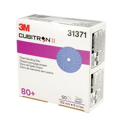 Cubitron™ Ii Hookit™ 737U Series 051131-31371 Clean Sanding Abrasive Disc, 6 In Dia, 80+ Grit, Ceramic Abrasive