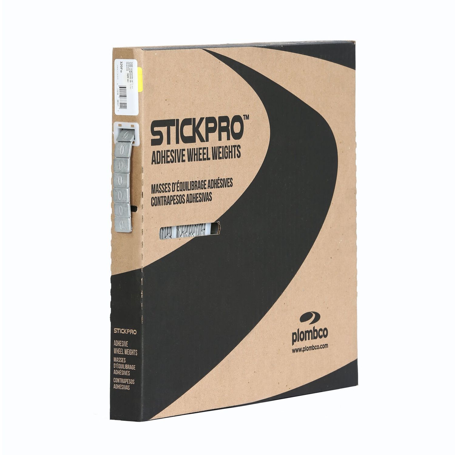 PLOMBCO Inc StickPro™ Steel Adhesive wheel weights. 0.25 oz segments in 20 lb roll with standard adhesive