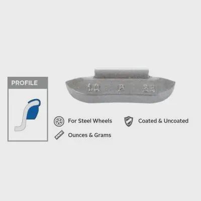 Wegmann Automotive Wegmann Automotive 2.25 oz. Pass. Car Steel Weights (Box of 50)