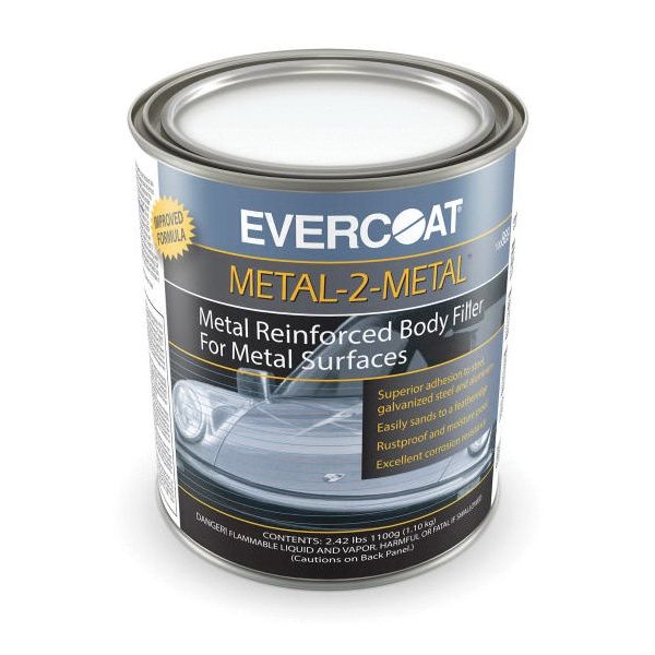 Metal-2-Metal™ 100889 Aluminum Reinforced Body Filler, Gray, 1 Qt