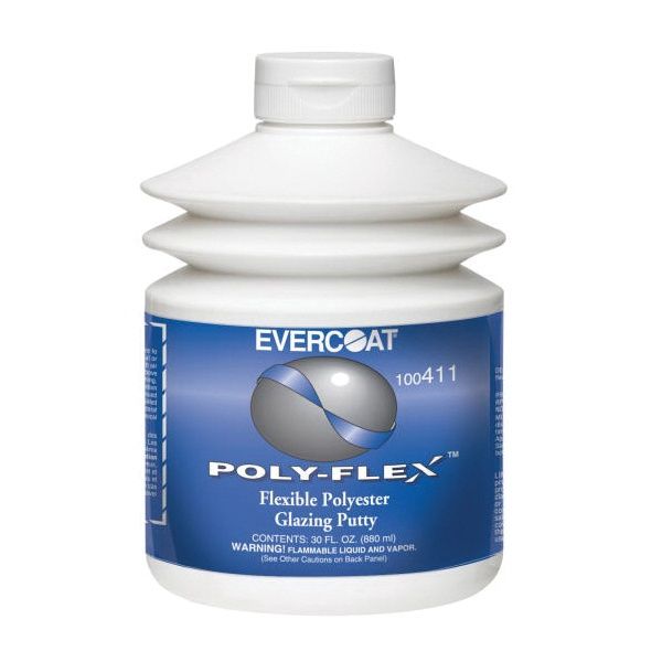 Poly-Flex™ 100411 Flexible Polyester Glazing Putty, Gray, 880 Ml, Pumptainer