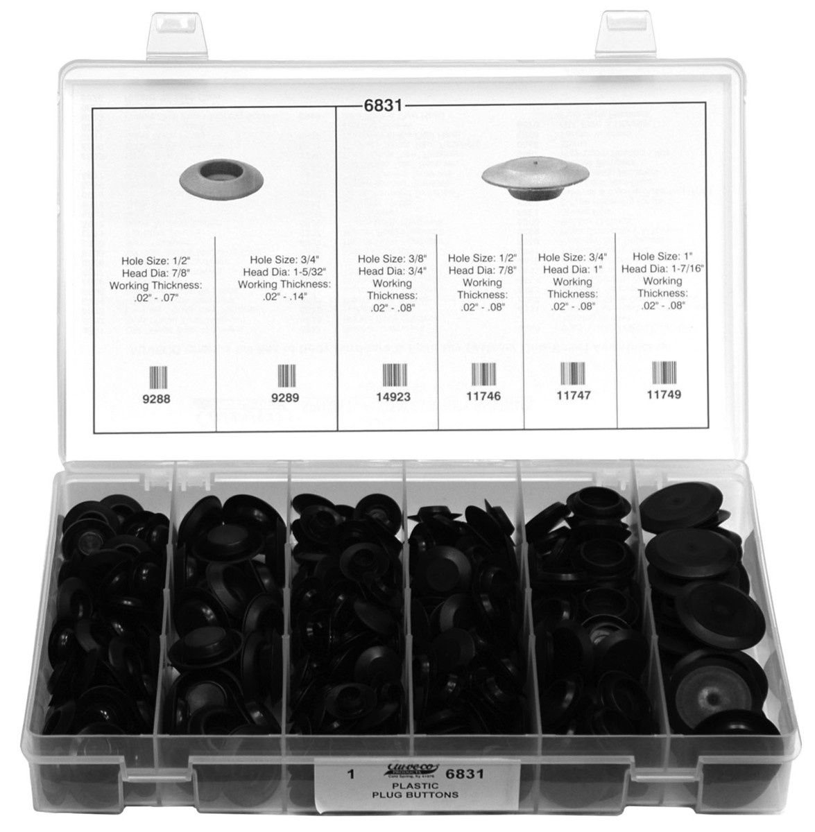 6831-Plastic Plug Button Quik-Select Kit Assortment