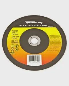 Forney Industries Cut-Off Wheel, Metal, Type 1, 6 in x 1/16 in x 5/8 in