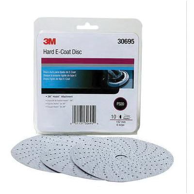Hookit™ 337U Series 051131-30695 Hard E-Coat Disc, 6 In Dia, P320 Grit, Diamond Abrasive, Hook And Loop Attachment
