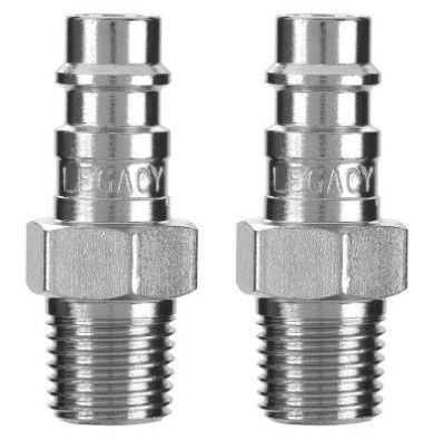Legacy Manufacturing Flexzilla Pro High Flow Plug, 1/4" Body, 1/4" MNPT, 2-Pack