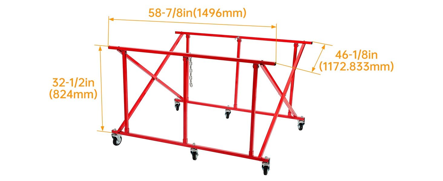 Folding Truck Bed Cart Dolly Universal Pick Up Large Auto Parts | Transporter w/6 Wheels Durable Steel 800lbs Weight Capacity