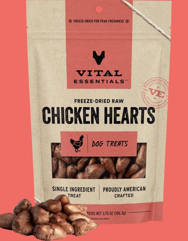 Vital Essentials D FZD Treat Chicken Hearts 3.75oz