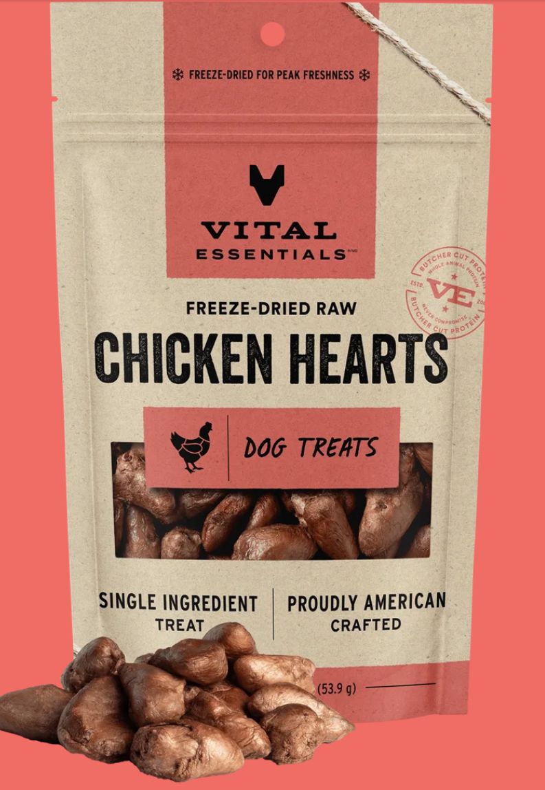 Vital Essentials D FZD Treat Chicken Hearts 1.9 oz.
