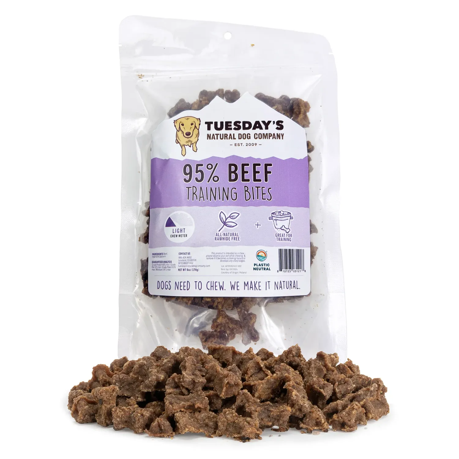 Tuesdays Natural Dog Beef Bites 170g