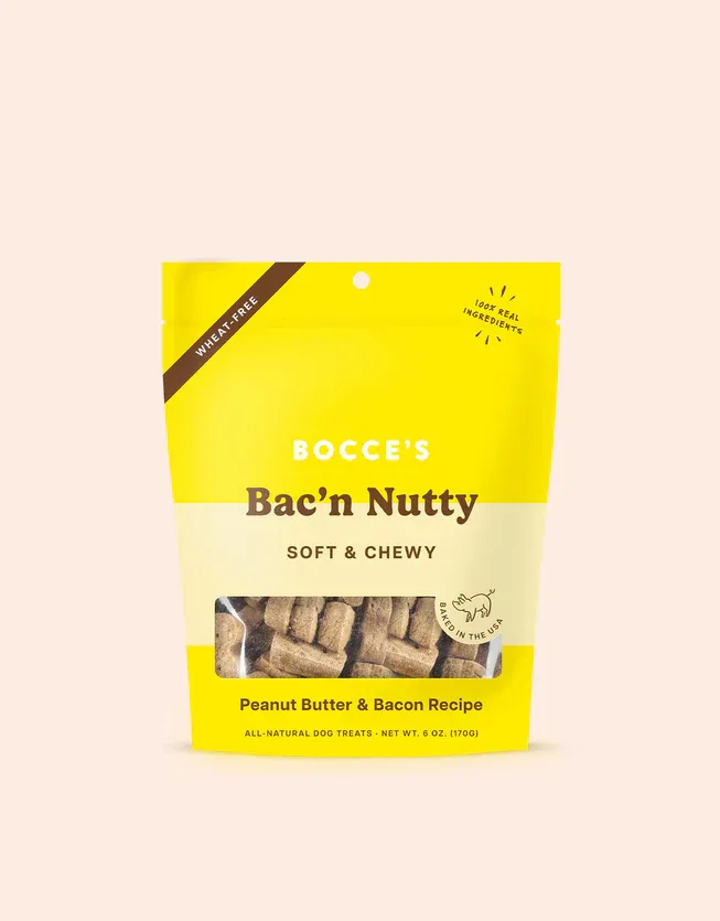 Bocces Soft Chew Bacon Nutty 6oz