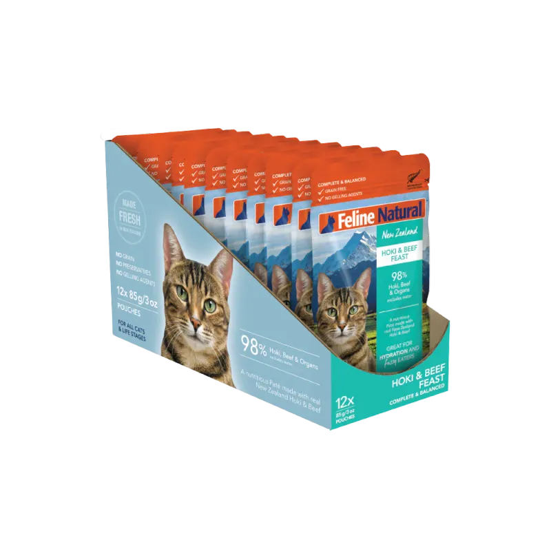 Feline Natural Hoki Beef Pouch 3oz