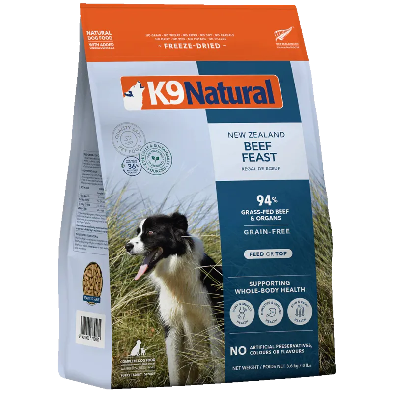 K9 Natural FZD Beef Feast 8#