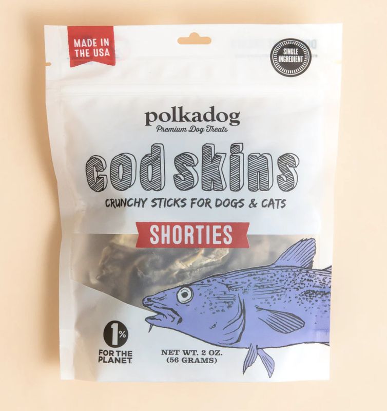 Polka Dog cod jerky short 2oz