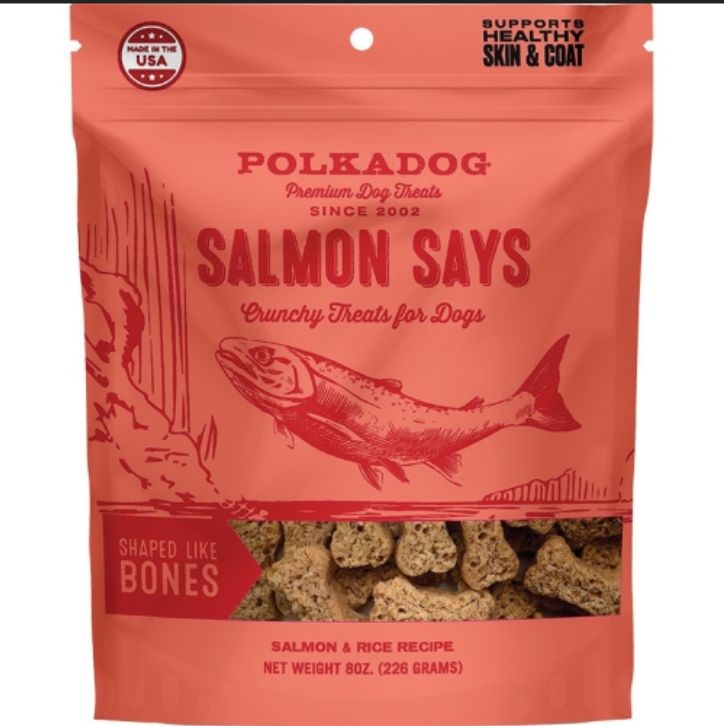 Polka Dog Salmon Says Bone 8oz