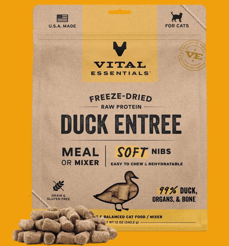 Vital Essentials  Cat FZD Soft Nibs Duck 12oz