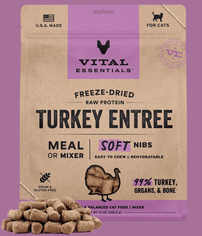Vital Essentials  Cat FZD Soft Nibs Turkey 12oz