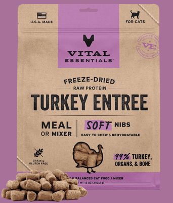 Vital Essentials  Cat FZD Soft Nibs Turkey 12oz