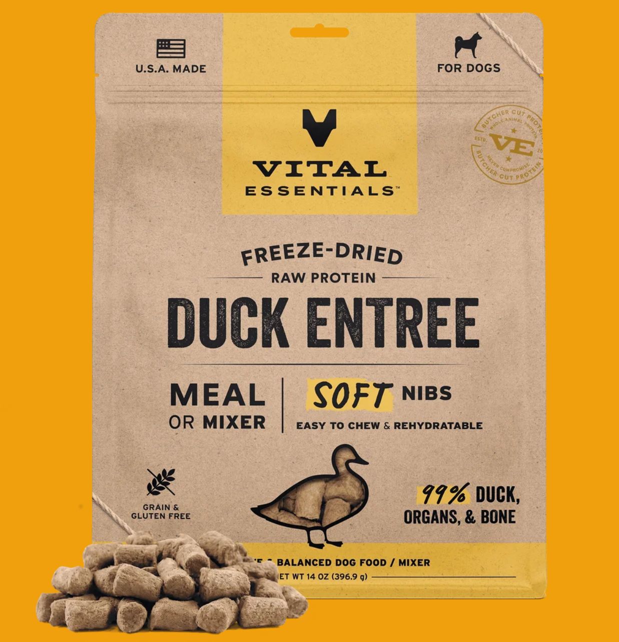 Vital Essentials D FZD Soft Nibs Duck 14oz