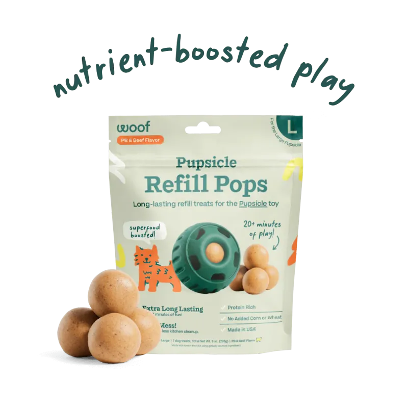 Woof Refill Pop Beef Peanut Butter Large 8oz