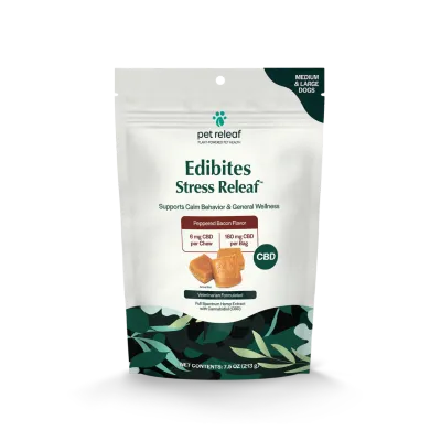 Pet Releaf Edibites Stress Releaf PB Carob LG Family Size 12.5oz