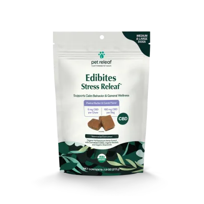 Pet Releaf Edibites Stress Releaf PB Carob LG 7.5oz