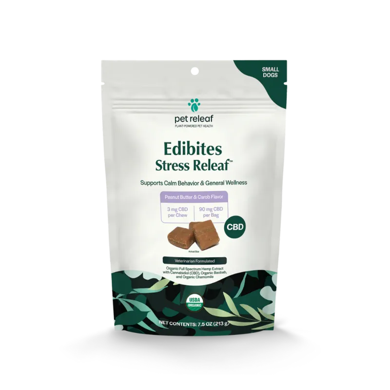 Pet Releaf Edibites Stress Releaf PB Carob SM 7.5oz