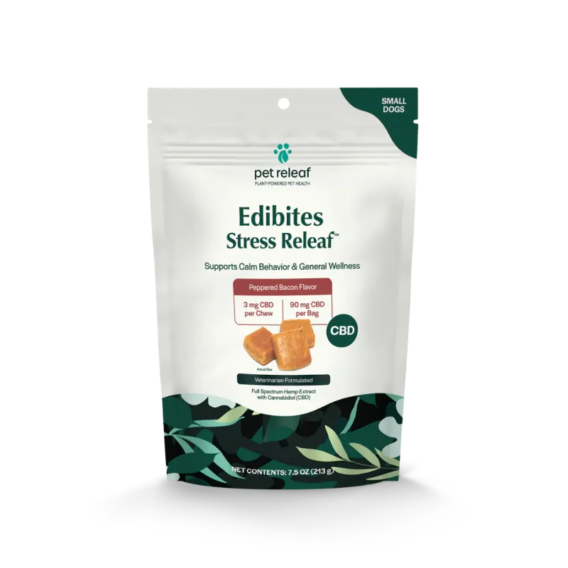 Pet Releaf Edibites Stress Releaf Peppered Bacon SM 7.5oz