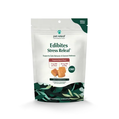 Pet Releaf Edibites Stress Releaf Peppered Bacon SM 7.5oz