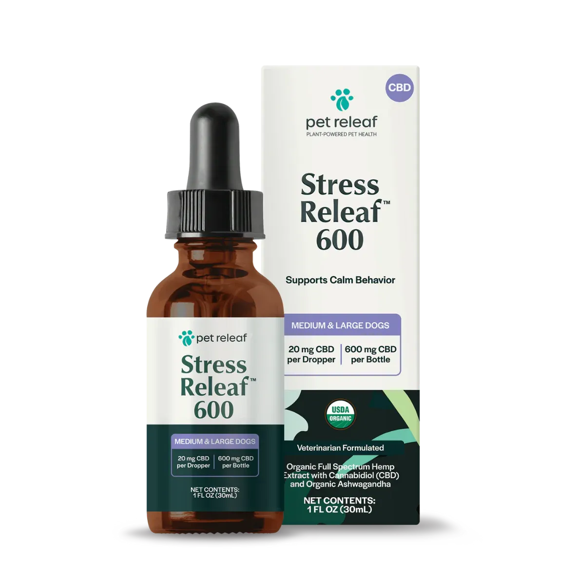 Pet Releaf Hemp Oil CBD 600mg Stress Relief 1oz