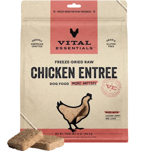 Vital Essentials D FZD Mini Patties Chicken 14oz