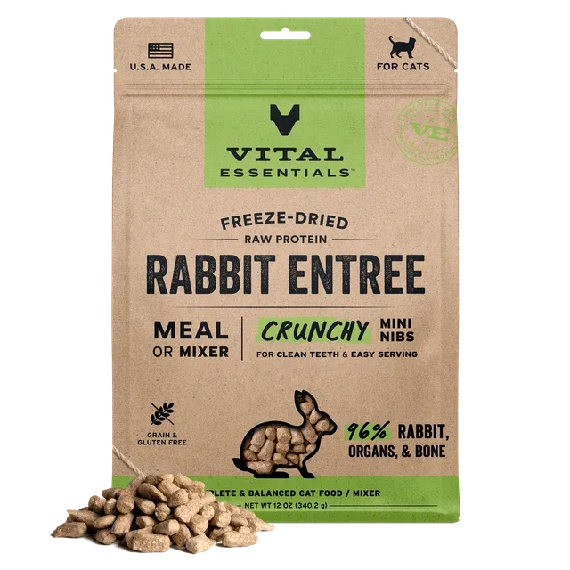 Vital Essentials  Cat FZD Mini Nibs Rabbit 12oz