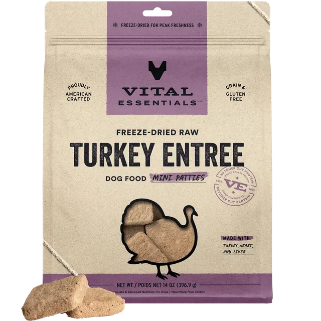 Vital Essentials D FZD Mini Patties Turkey 14oz