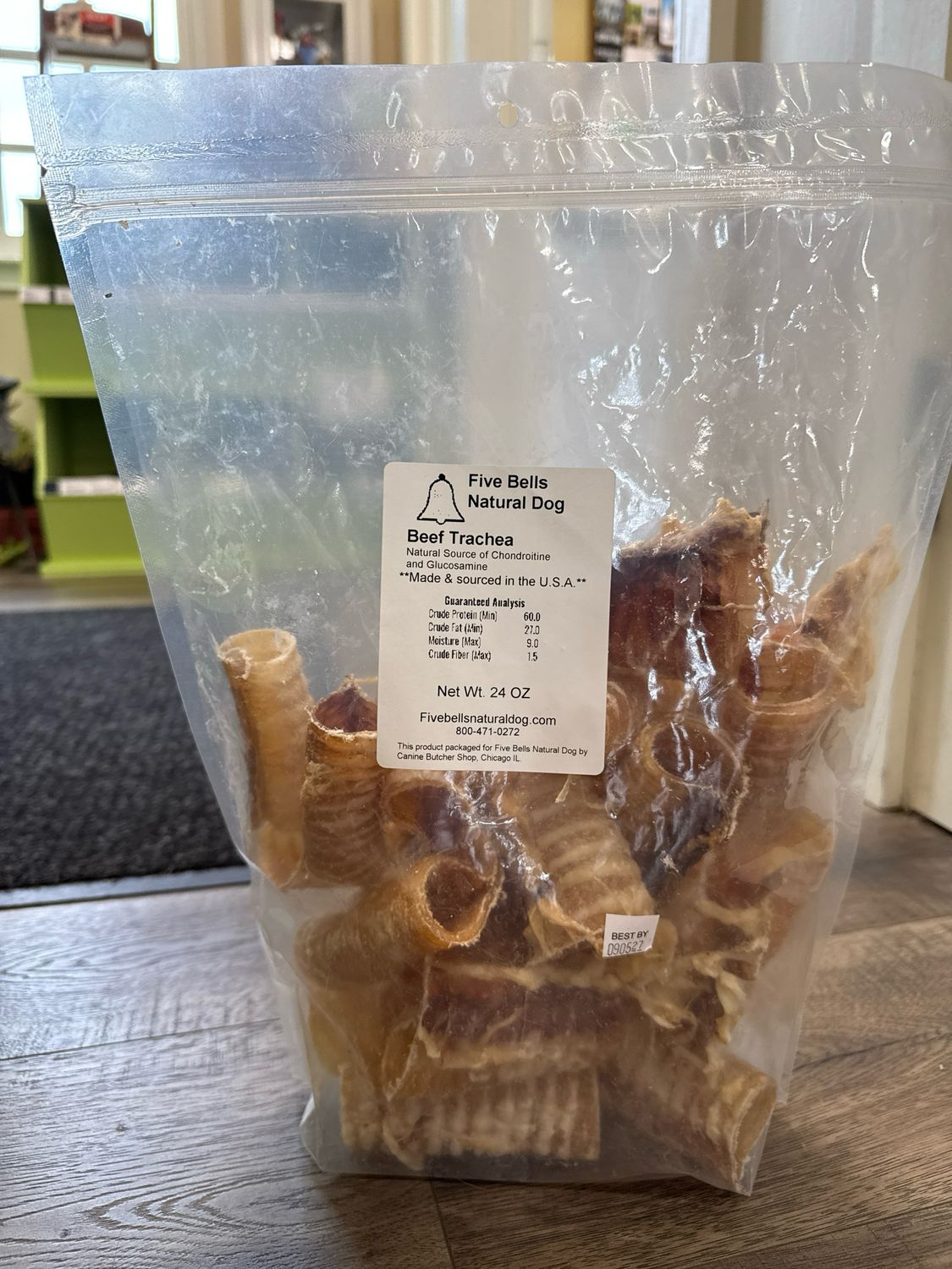 Five Bells Beef Trachea 6&quot; 24oz bag